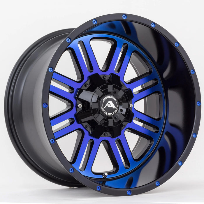 American Offroad Wheels A106 Black Machine Blue