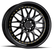 Aodhan Wheels AH02 Gloss Black Gold Rivet