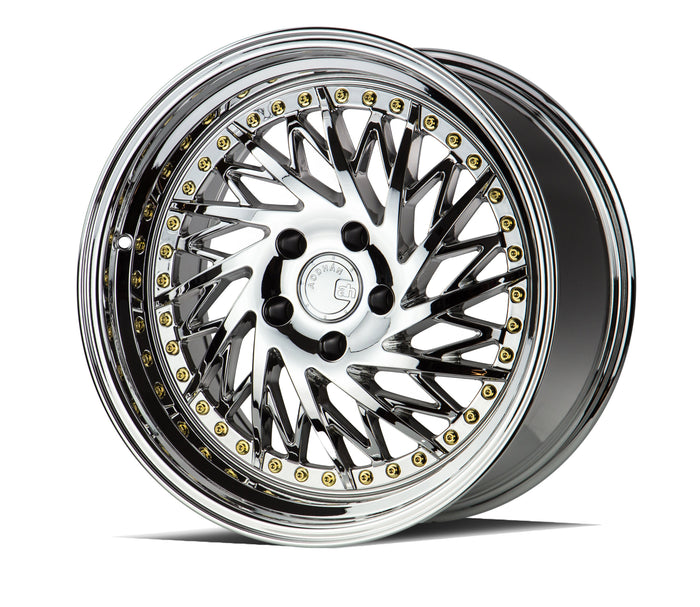 Aodhan Wheels DS03 Passenger Side Vacuum Chrome Gold Rivets