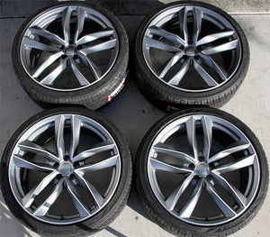 Audi Wheels 1196 22x9.5 5x112 Gunmetal Machined fit A6 S6 A7 A8 Q3 Q5 SQ5 Q7 Q8