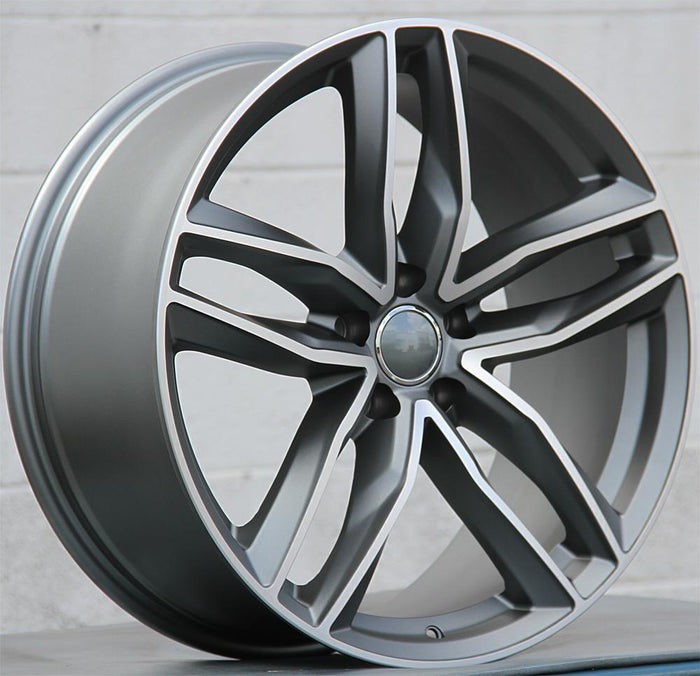 Audi Wheels 1196 22x9.5 5x112 Gunmetal Machined fit A6 S6 A7 A8 Q3 Q5 SQ5 Q7 Q8