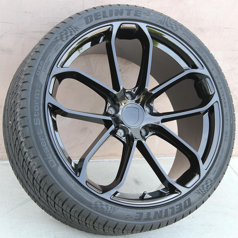 Porsche Wheels 2212 21x9.5/21x11 5x130 Gloss Black fit Cayenne GTS Tur ...