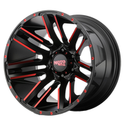 Moto Metal Wheels MO978 Razor Satin  Black Machined Red Tint