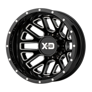 XD Wheels XD843 Grenade Dually Gloss Black Milled - Rear