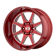 XD Wheels XD844 Pike Brushed Red With Milled Accent