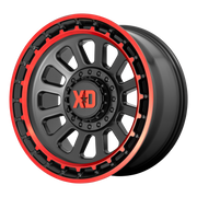 XD Wheels XD856 Omega Satin Black Machined Lip With Red Tint